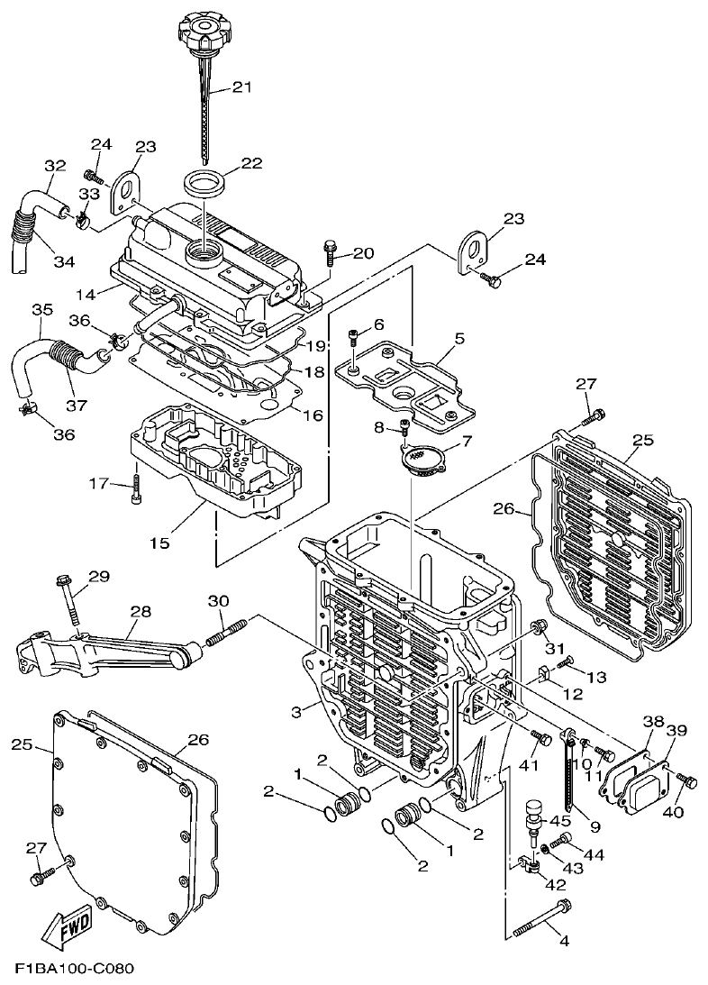 Yamaha FX10 OIL COOLER parts diagram